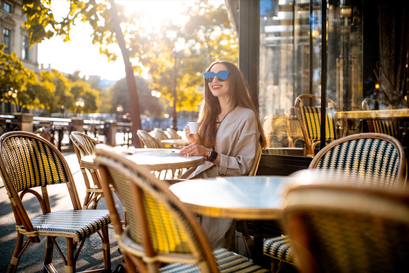 A Parisian café in the morning sun