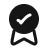 White checkmark icon on a black square background.