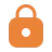 Orange and gray padlock icon symbolizing security.
