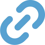Blue interlinked chain links icon representing a link or connection.