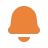 Orange notification bell icon with a small dot on the upper right side.