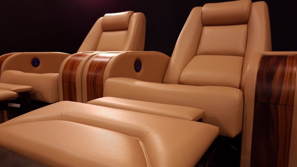 Valentino leather home theater seating