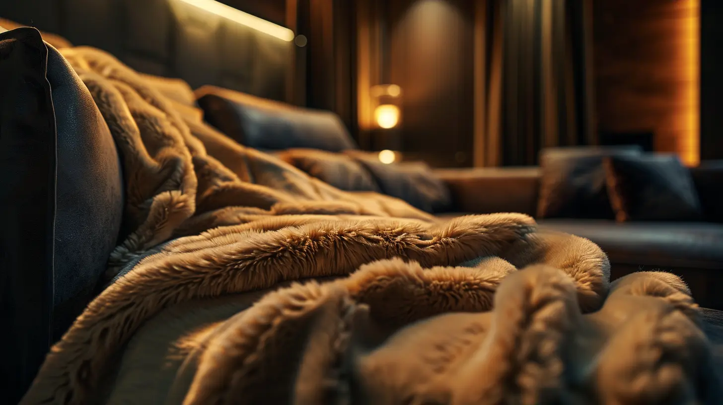 Blankets in home cinema room