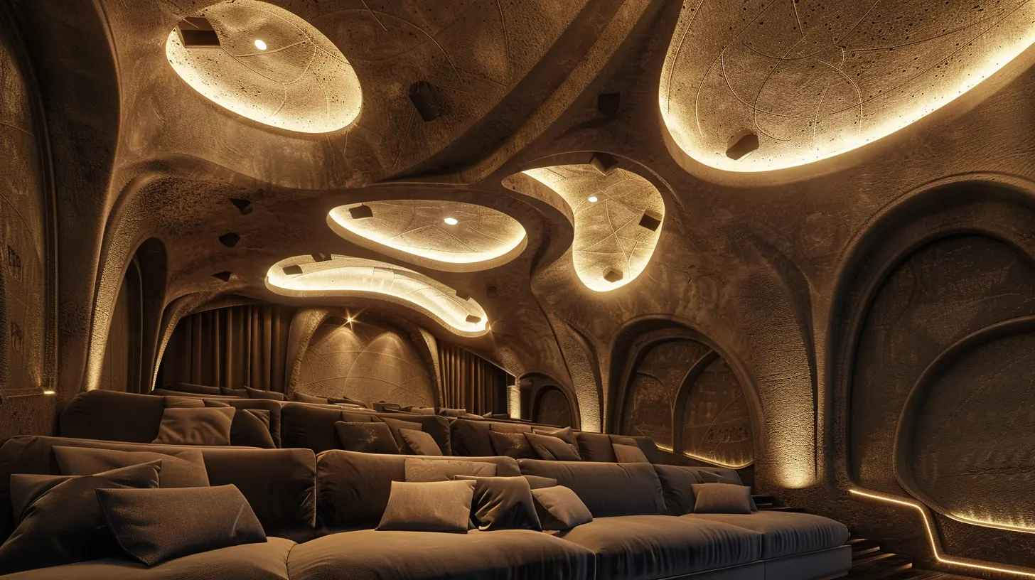 Statement ceiling in a home cinema room