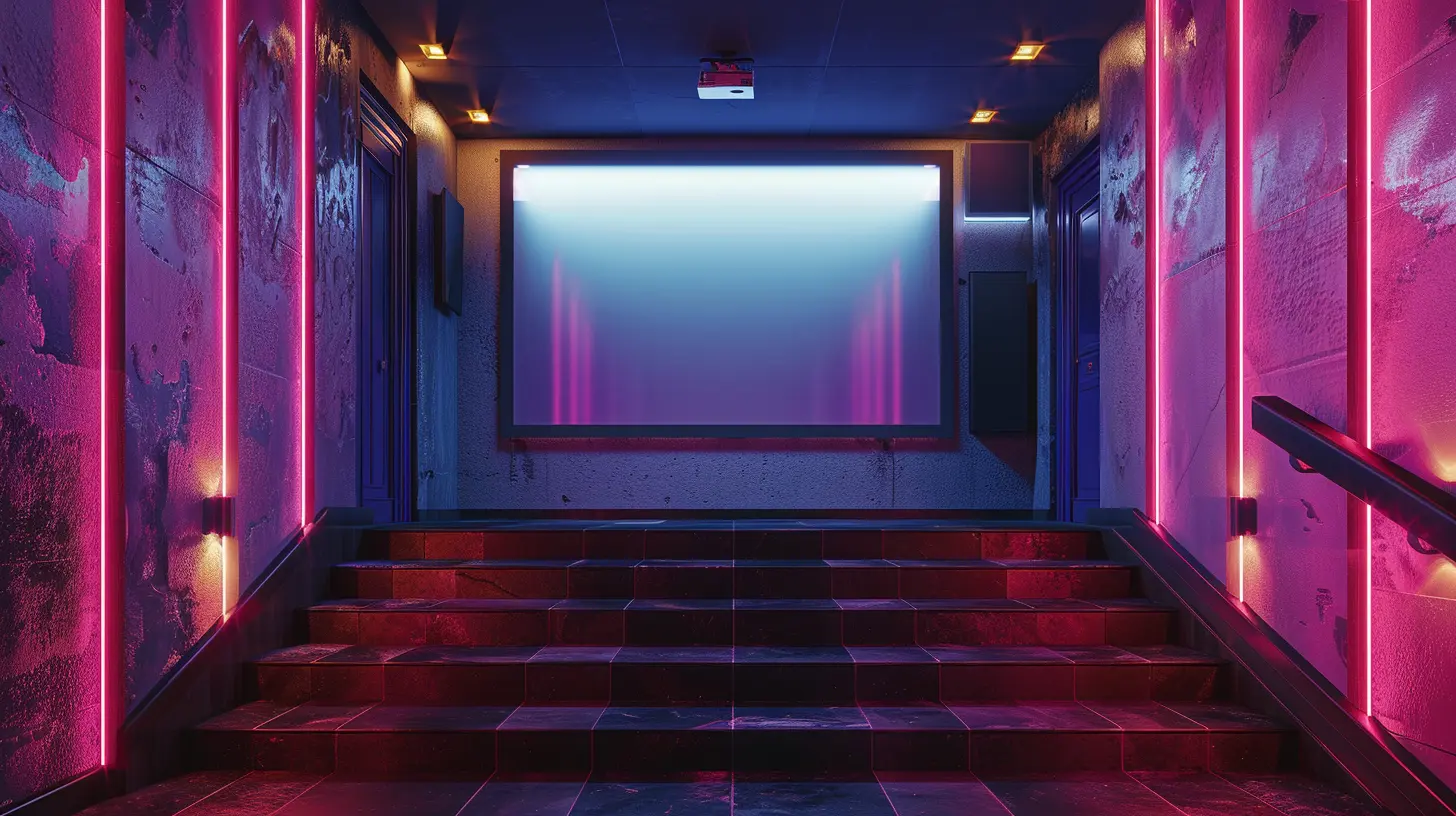 Mood lighting in a home cinema room