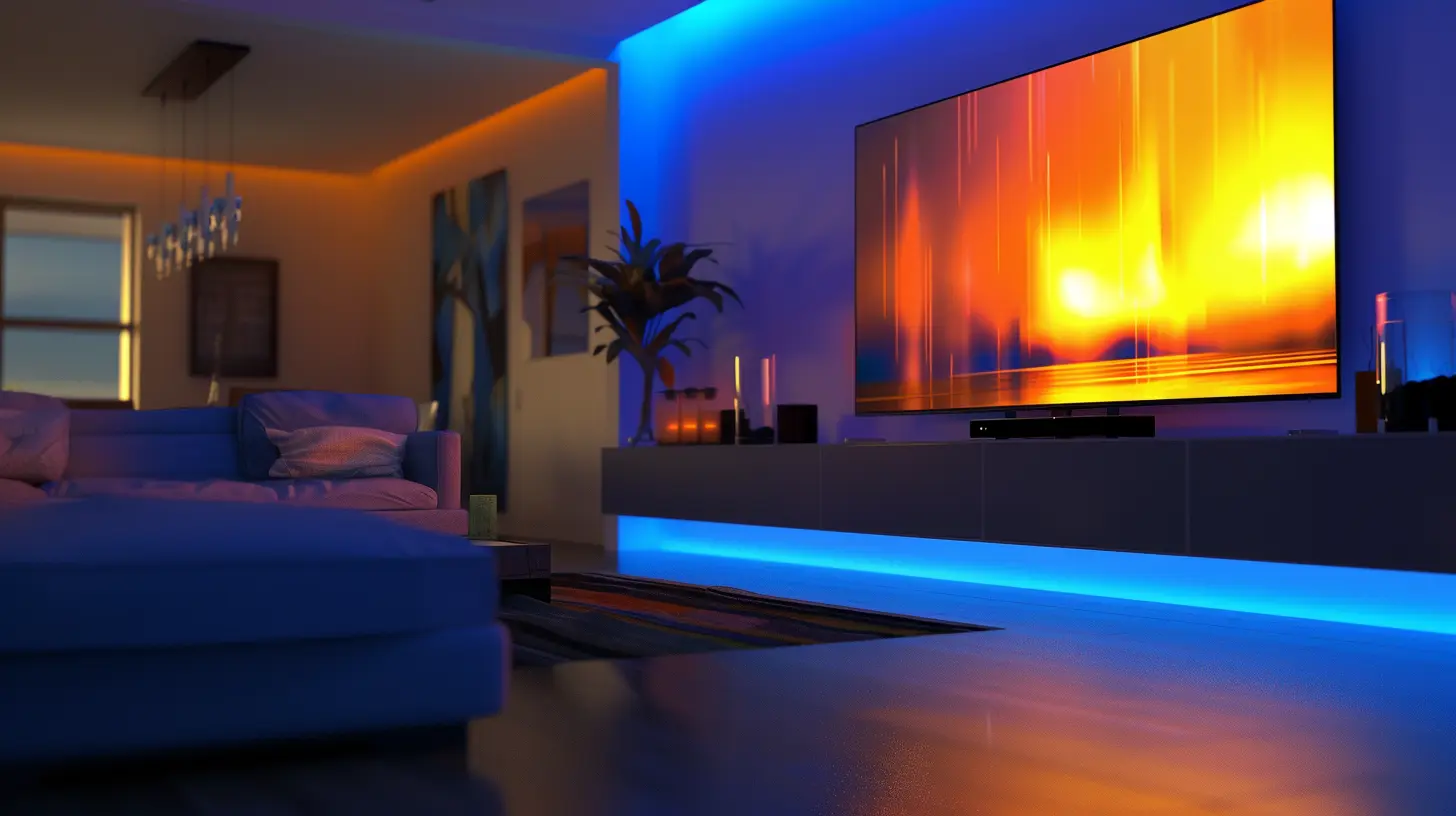 Smart lighting options underneath a TV