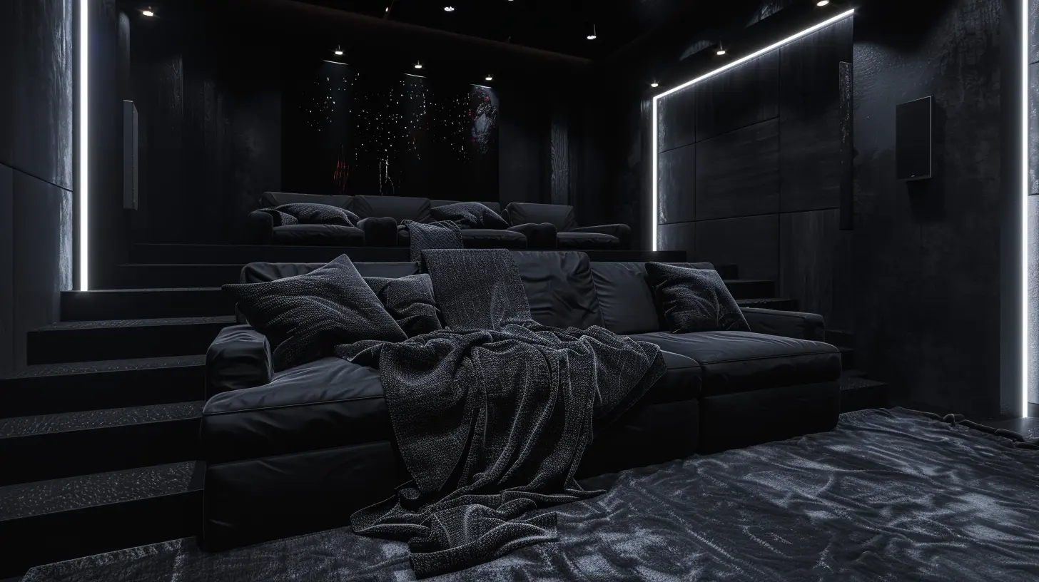 All black furniture for home theater room
