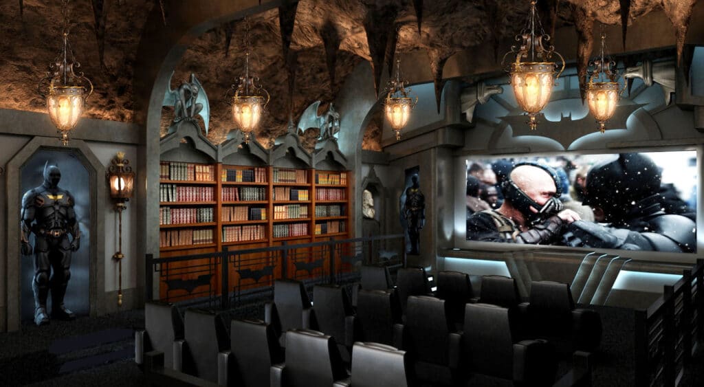 Batcave themed home theater