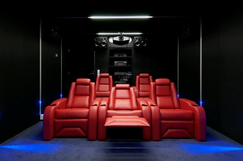 red home theatre design