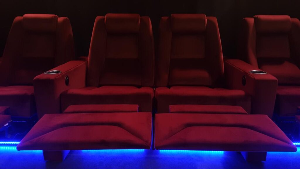 A blue ray under  home theater seats