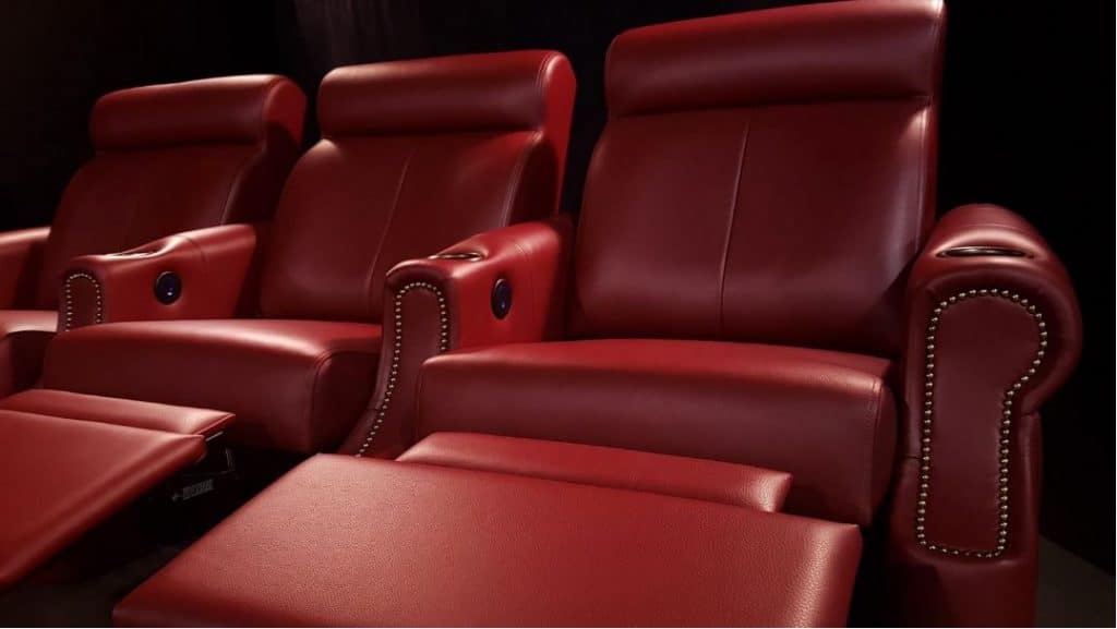EHTS Red Transitional most comfortable home theater seats