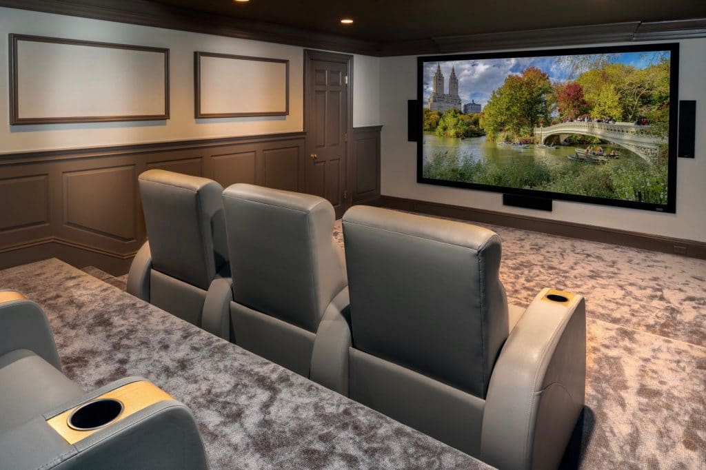Custom home cinema by Madison Hudson Design