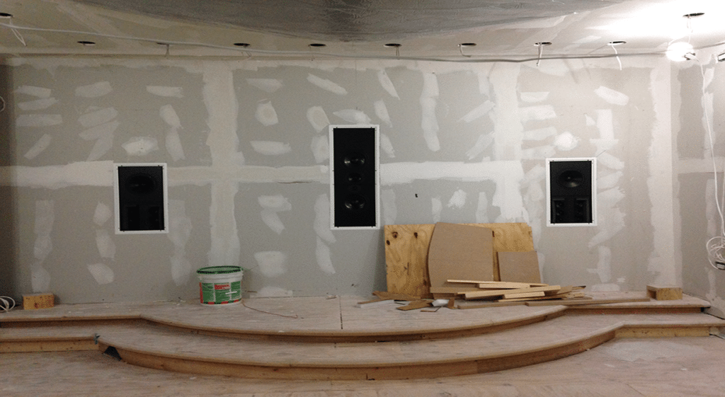Building speakers into the wall for Custom home theater