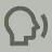 Icon showing a human head with a speech bubble representing speaking or communication.