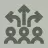 Three human figures with upward arrows above them representing growth or leadership.