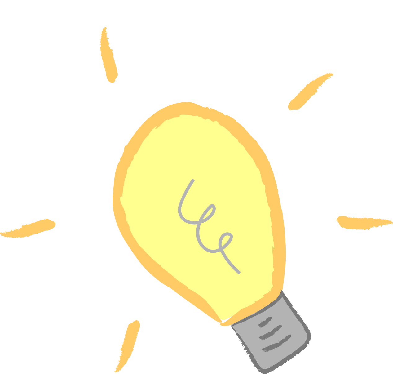 Cartoon drawing of a light bulb
