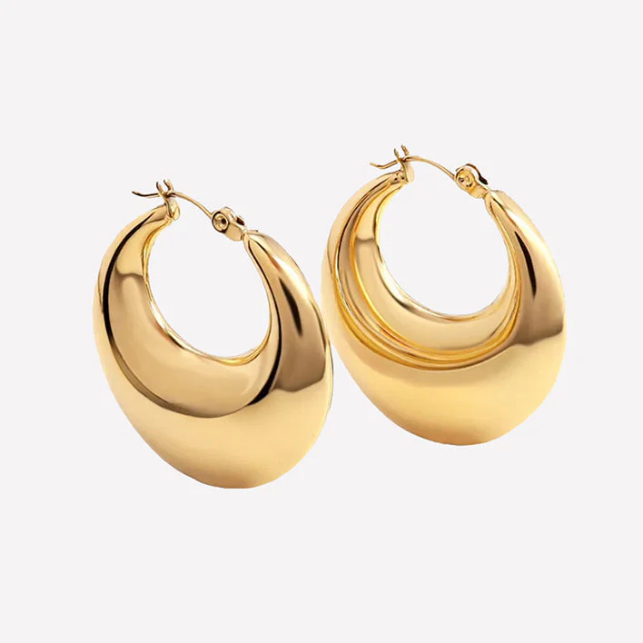 Daphné Extra Large Puffy Hoops - Gold