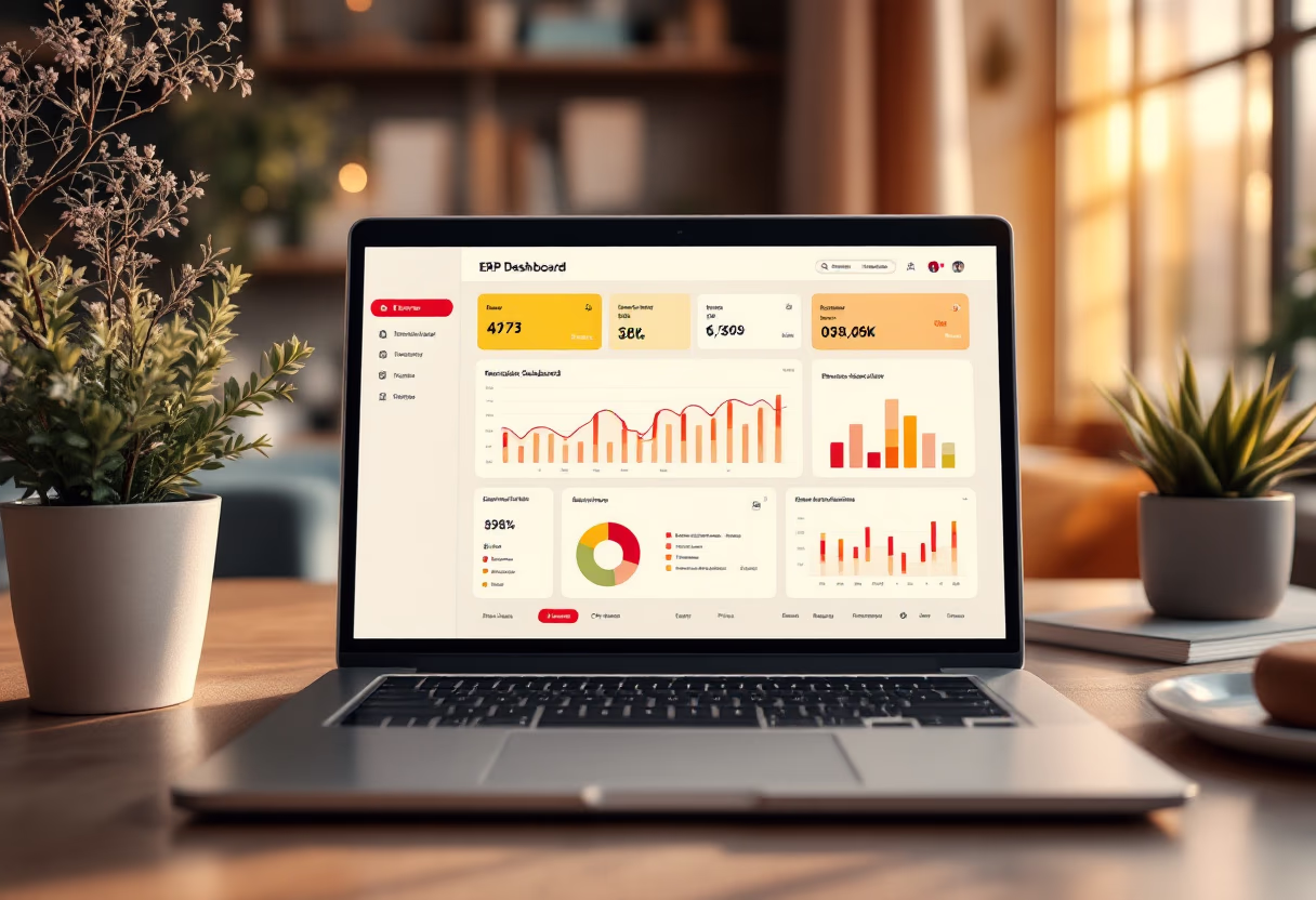 [interface] screenshot of the dashboard interface (for a erp company)