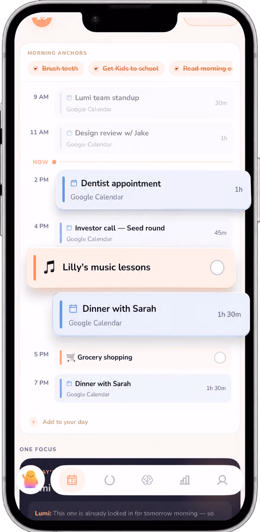 Image of Lumi's ADHD planner app for IOs and android