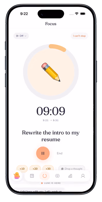 Image of Lumi's ADHD planner app for IOs and android