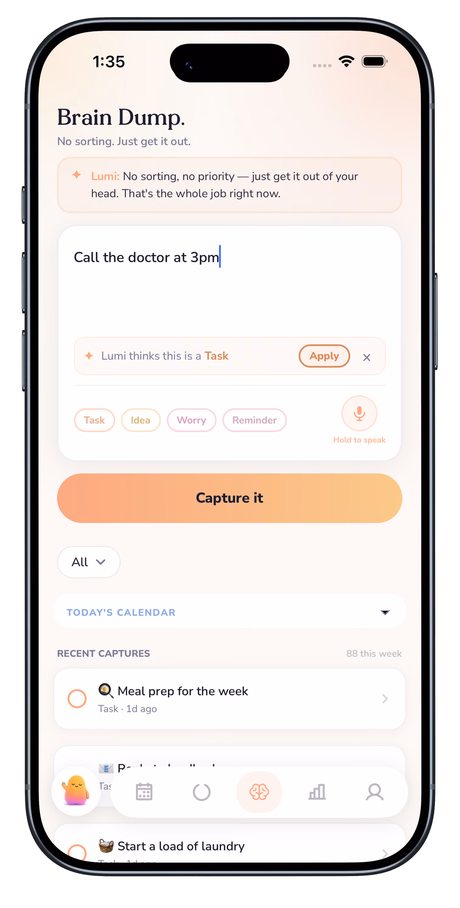 Image of Lumi's ADHD planner app for IOs and android