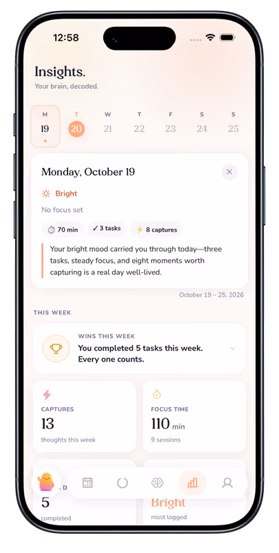 Image of Lumi's ADHD planner app for IOs and android