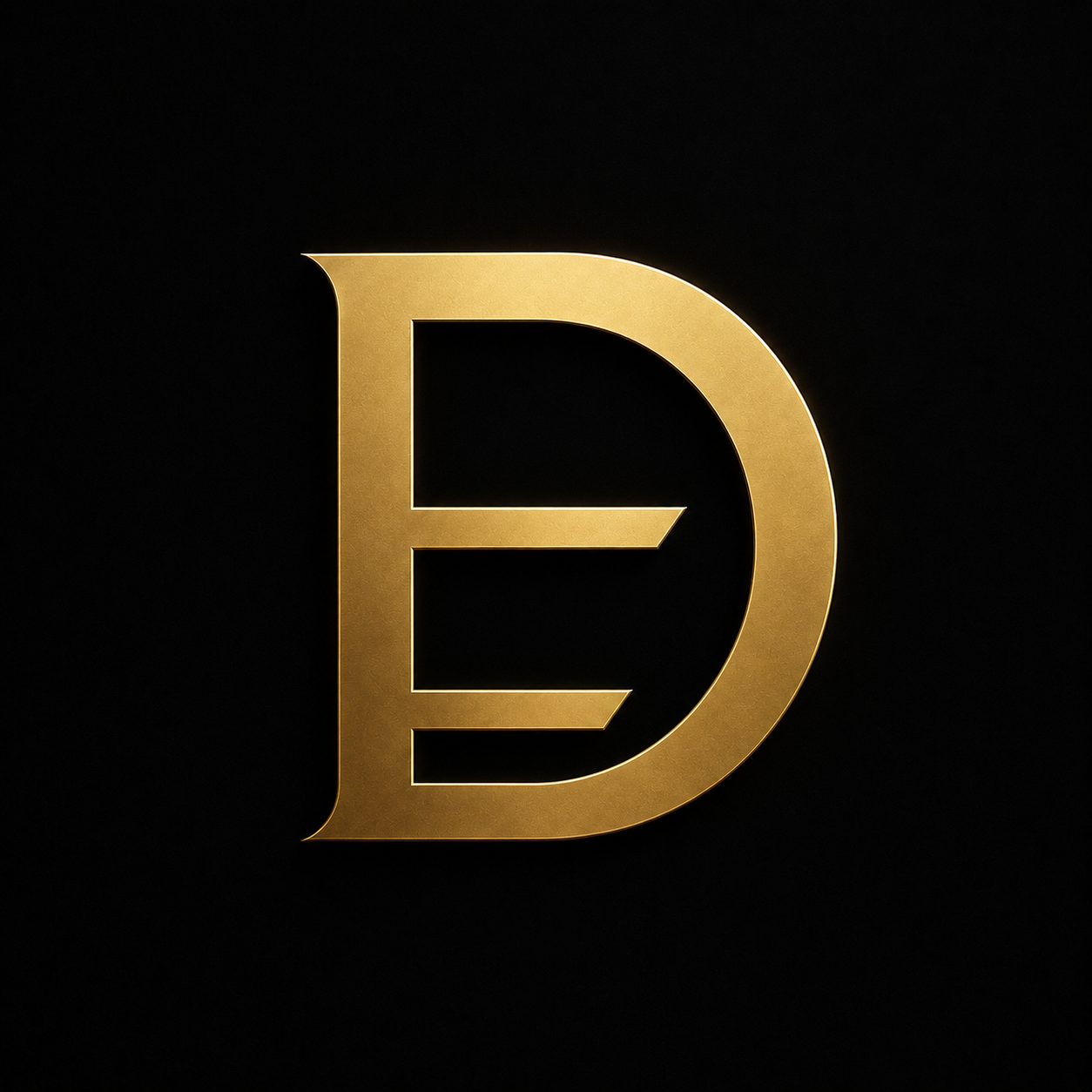 Gold Dnarnya Entertainment monogram on a black background.