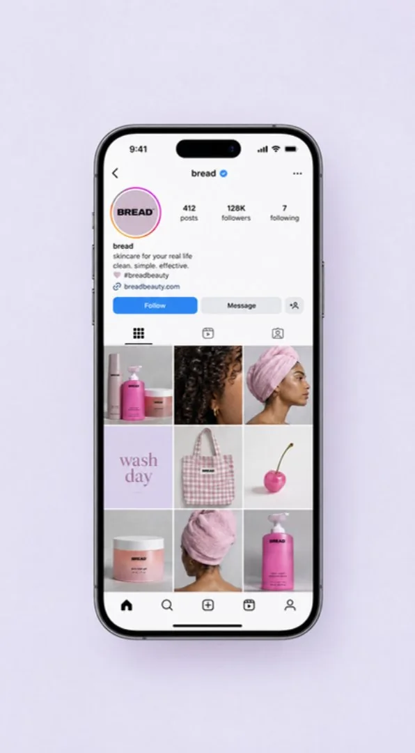 BREAD social feed concept on a phone