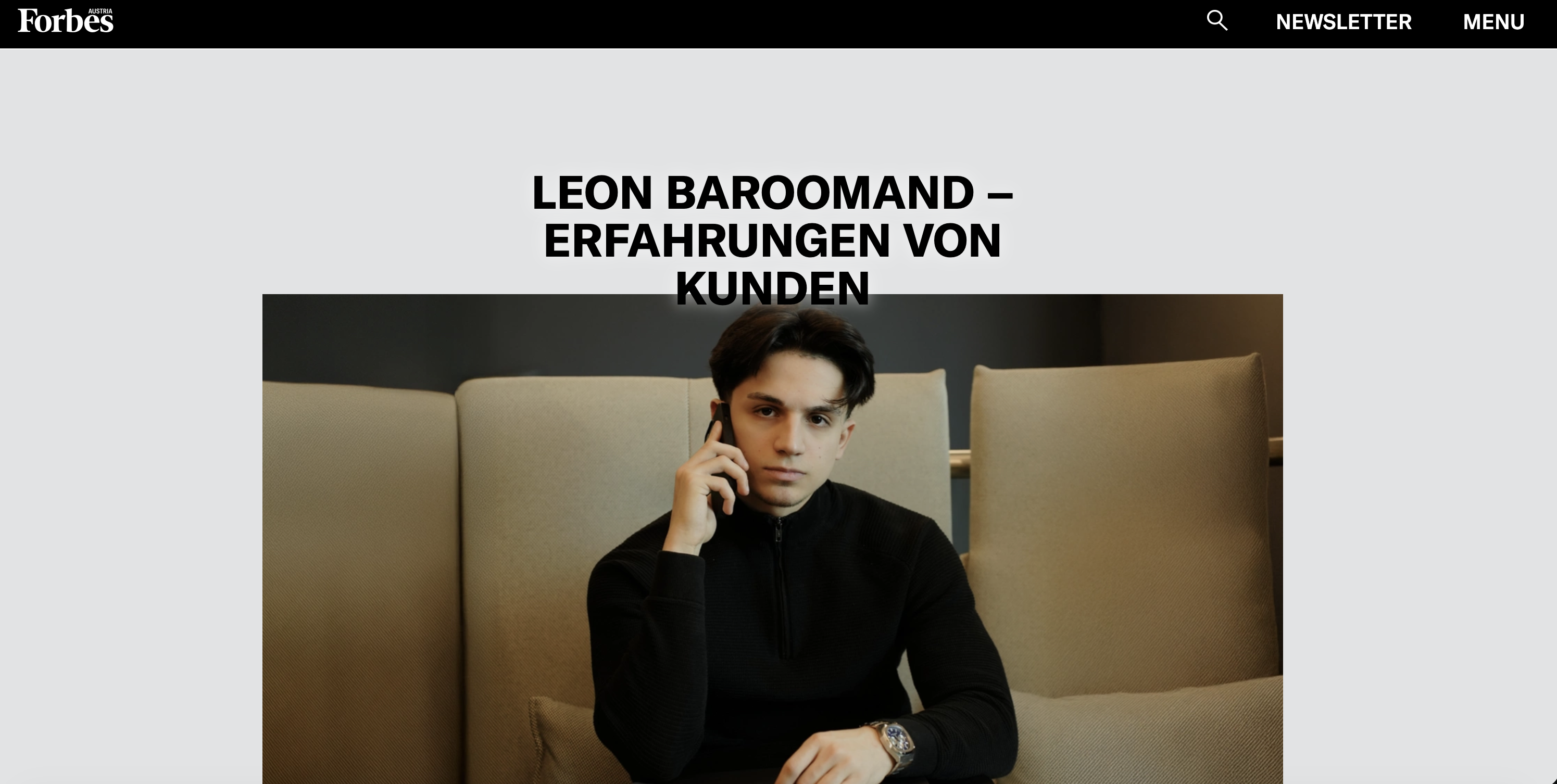 Presseartikel: Leon Baroomand – Erfahrungen von Kunden, Forbes