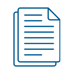 Icon of two overlapping documents with horizontal lines representing text.