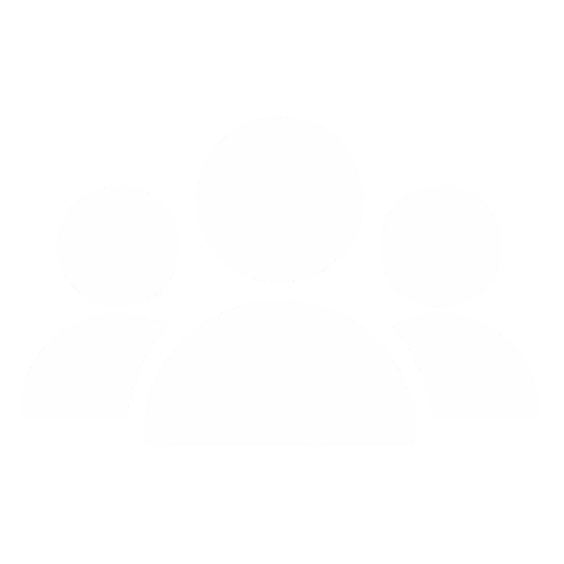 Icon showing three simplified human figures representing a group or team.