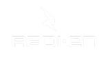 Radi:en logo with stylized lightning bolt above the text on black background.