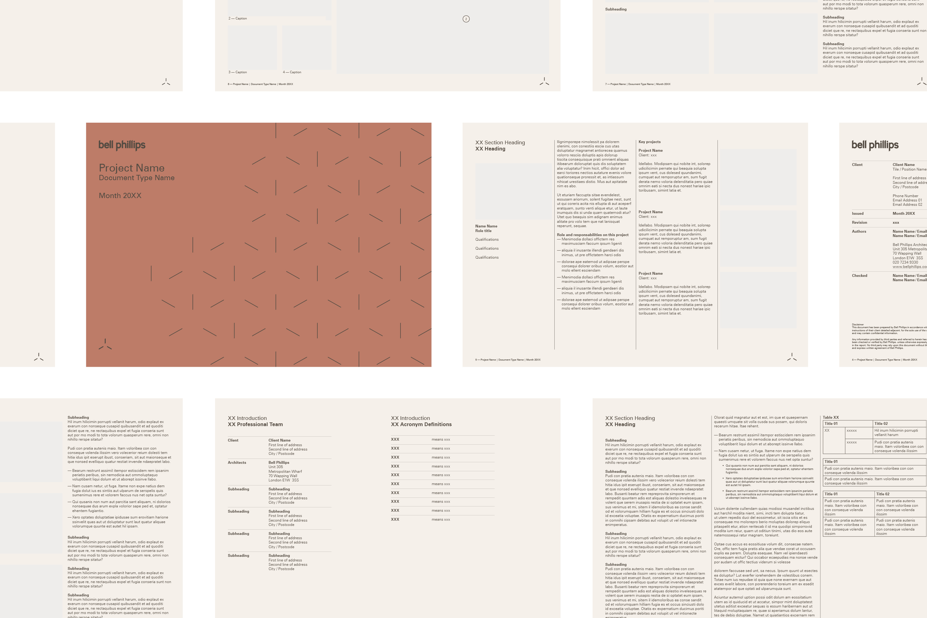Bell Phillips Architects document template — report and proposal design