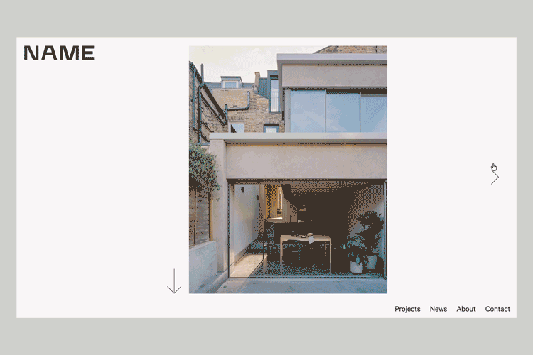 Name Architects website scroll animation — Webflow interactions