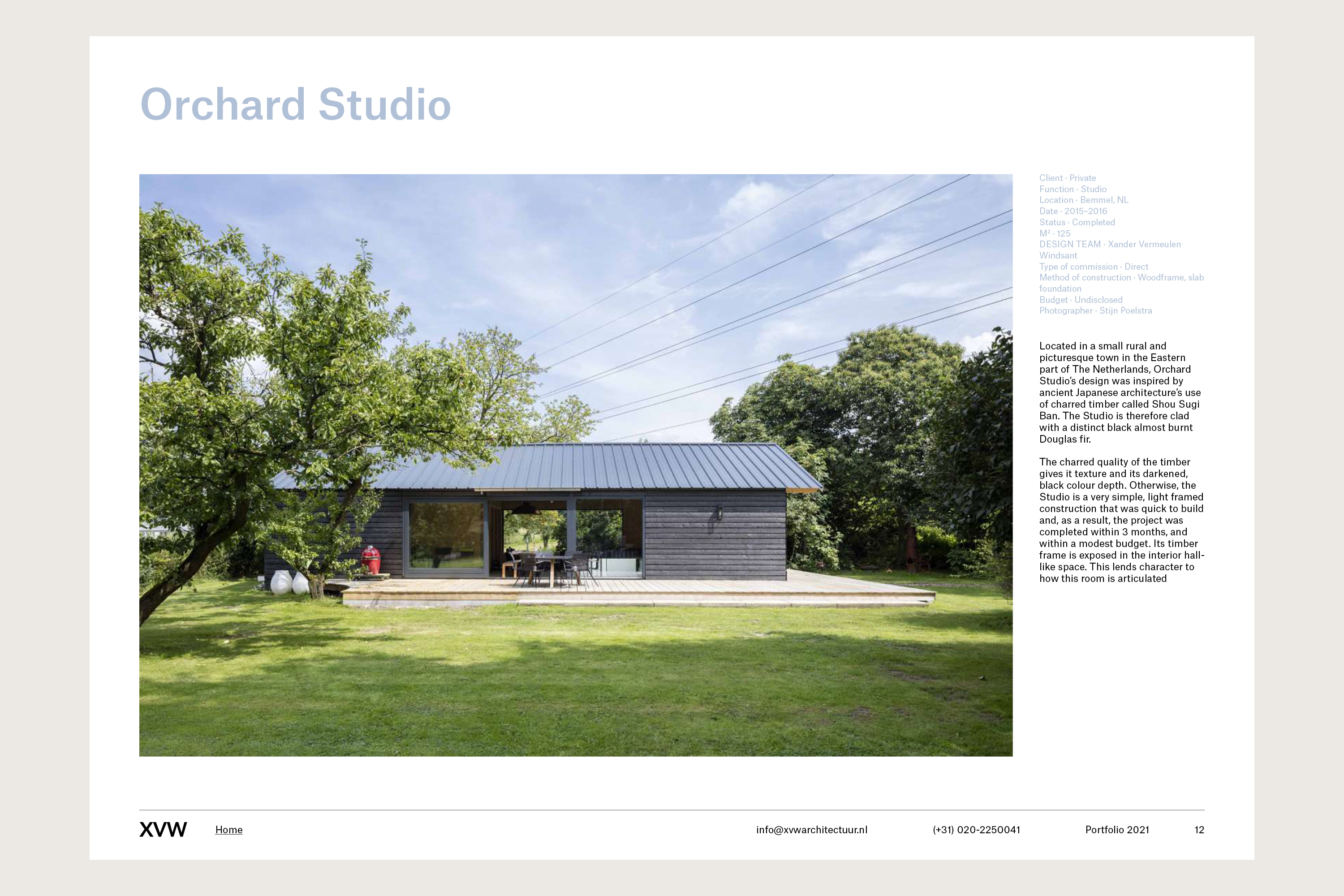 XVW Architectuur branded presentation brochure
