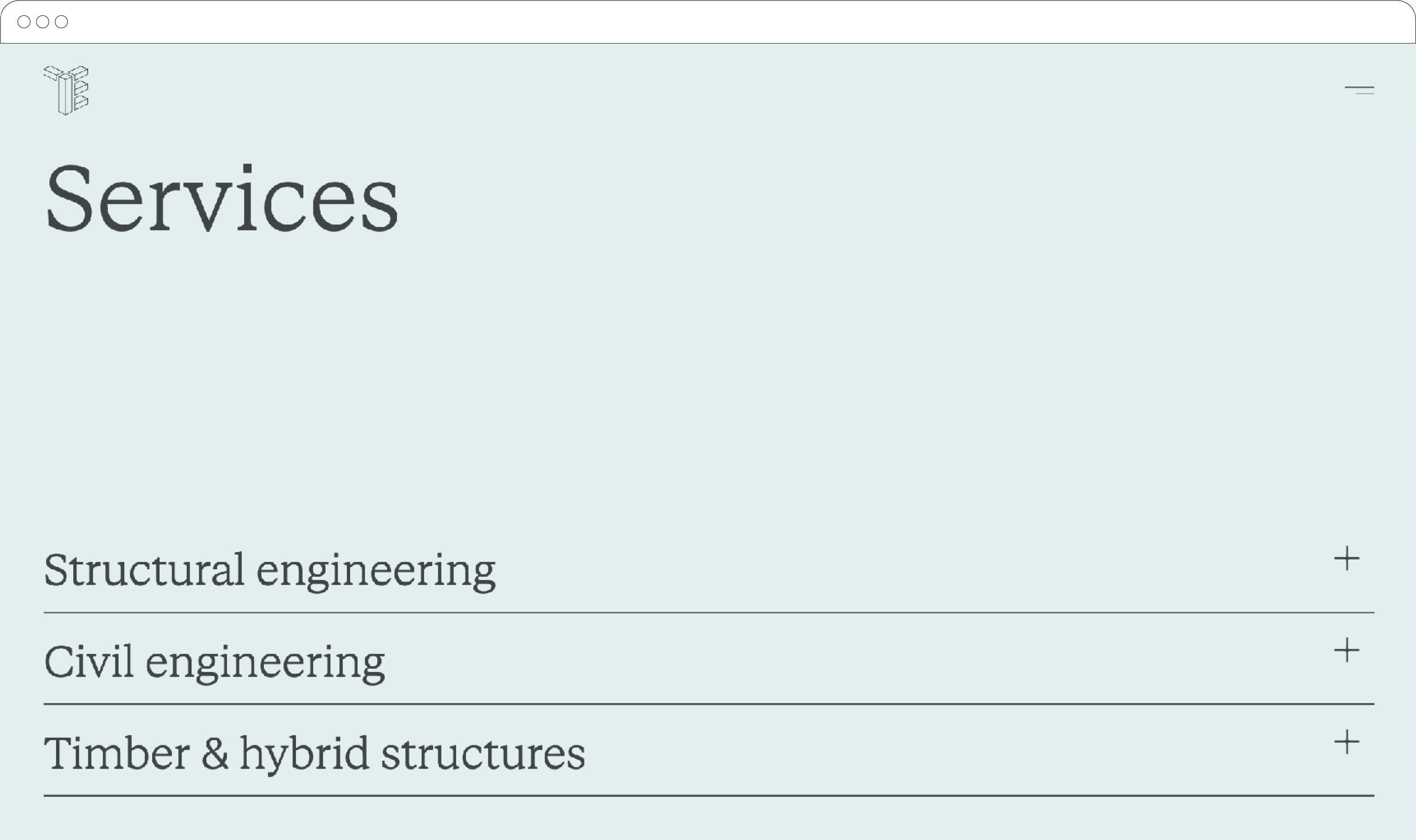 Tisserin Engineers website — about page desktop