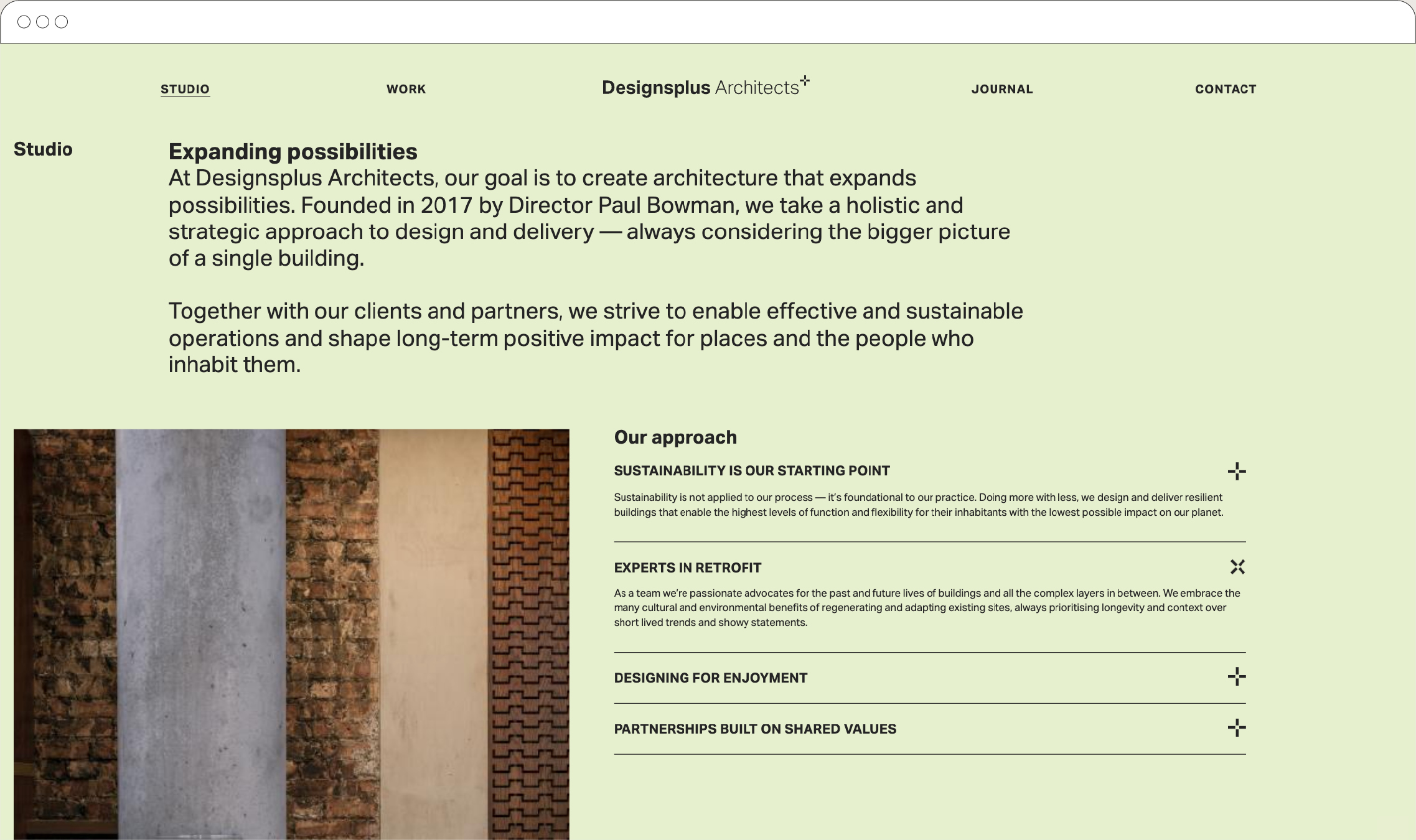 Designsplus Architects website — projects page