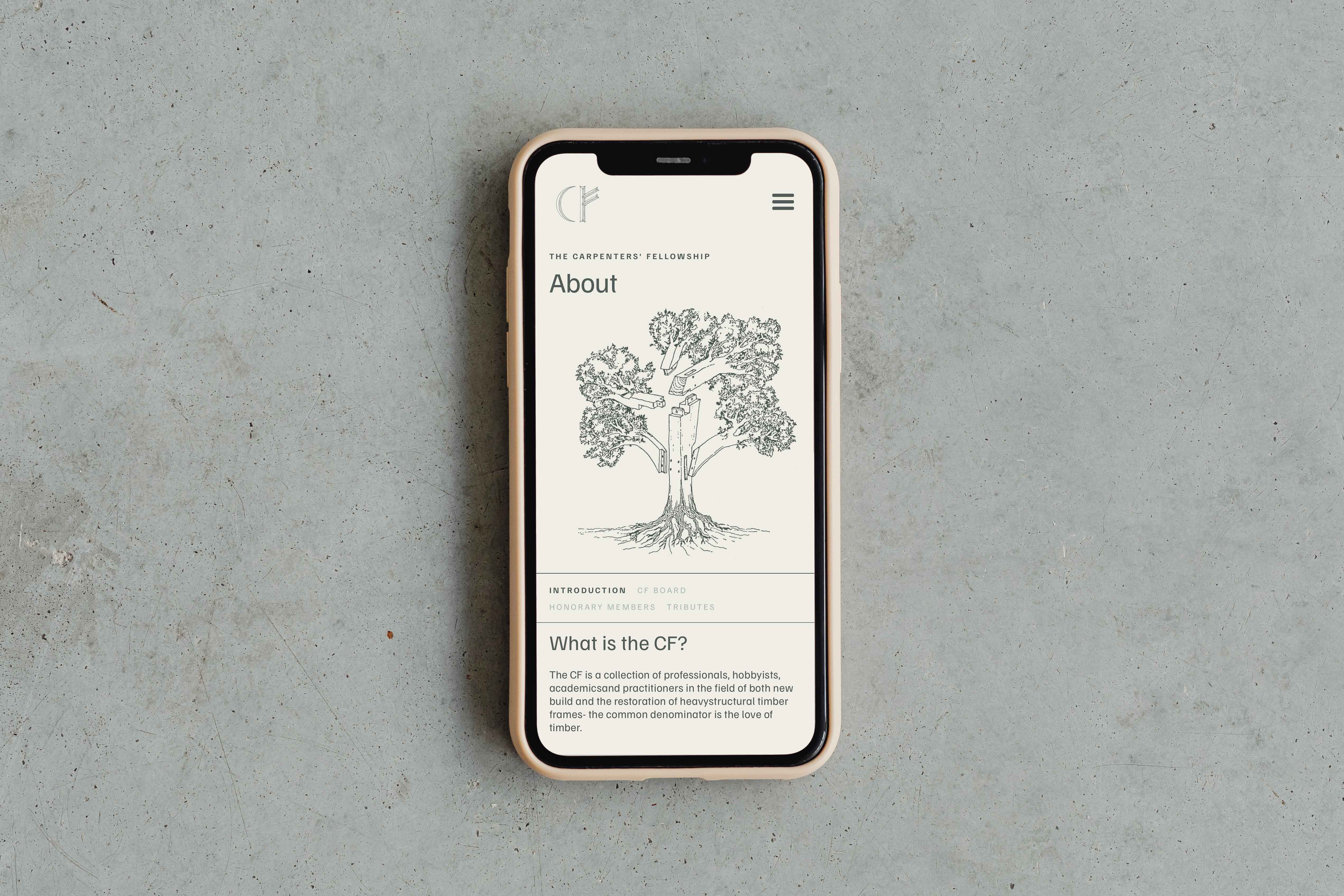 The Carpenters' Fellowship website — homepage hero