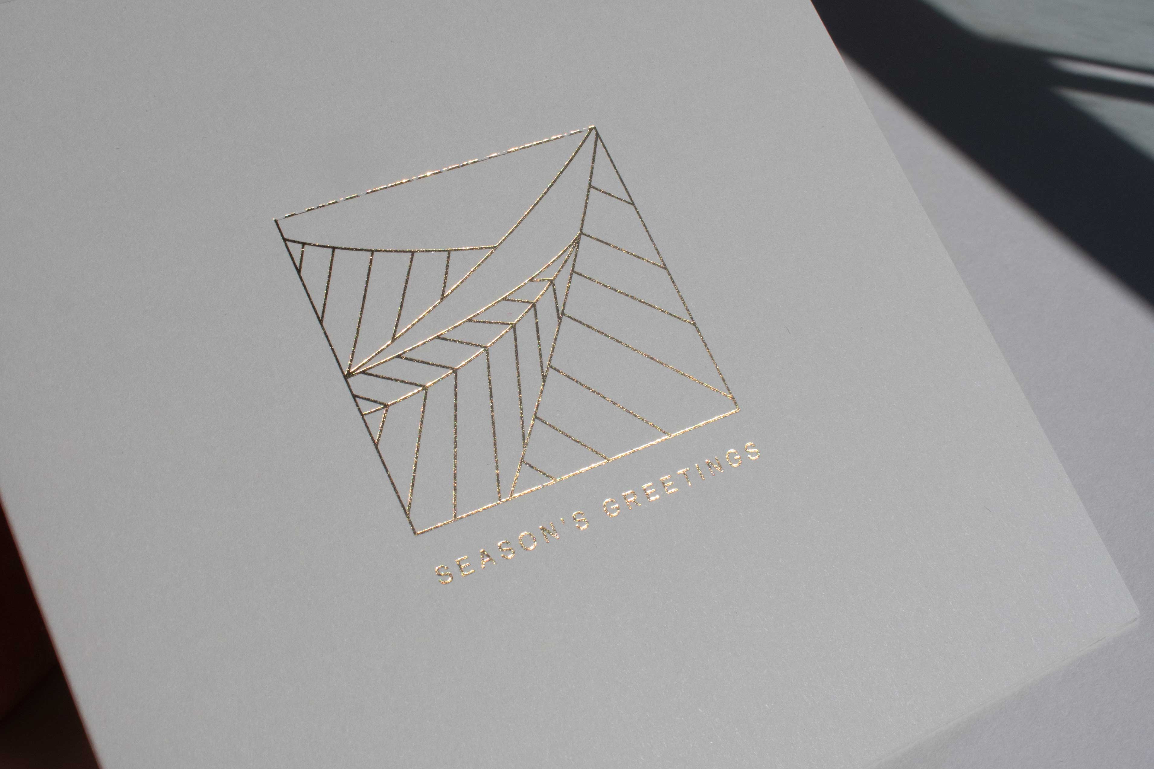 The Design Museum greeting card — cover with gold foil
