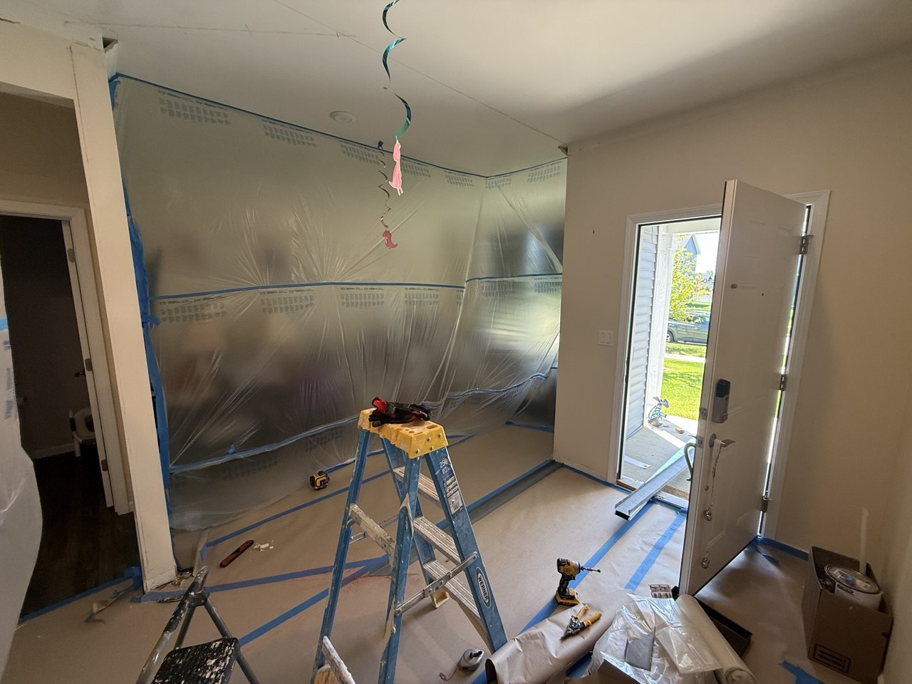 New interior wall framing and drywall installation process in Aurora IL