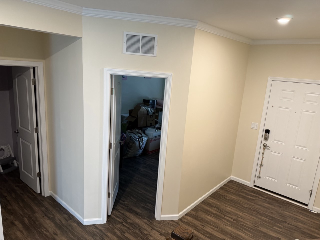 Finished interior wall after framing drywall installation primer and paint in Aurora IL
