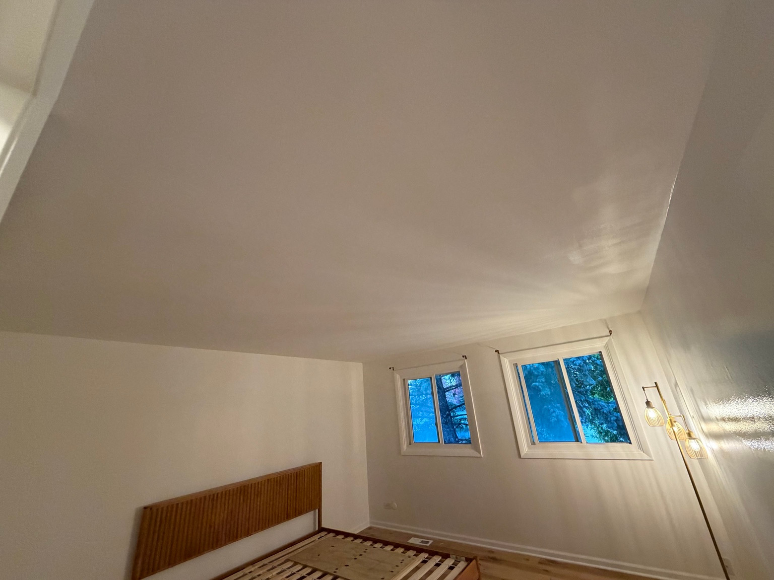 Continuous white finished ceiling after EasyPatch ceiling repair in Wheaton, IL