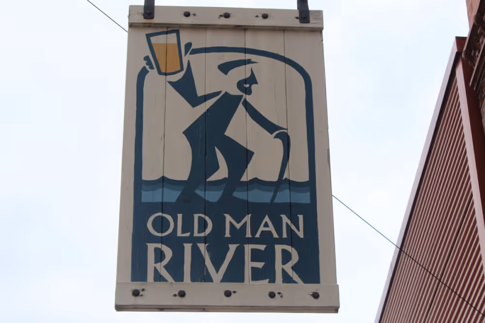 Old Man River Sign in McGregor, Iowa in 2008