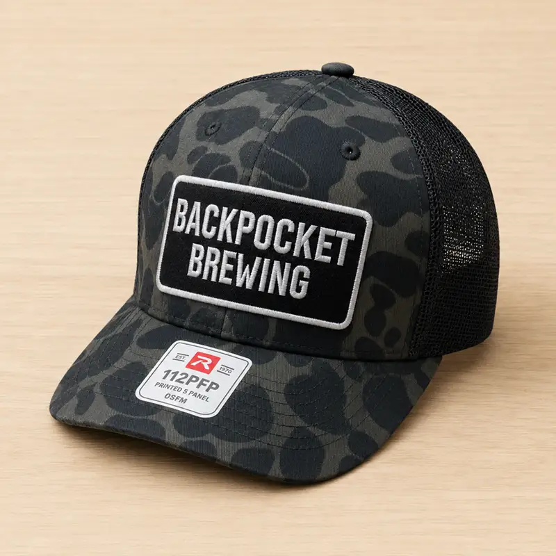 Backpocket Brewing Camo Trucker Hat