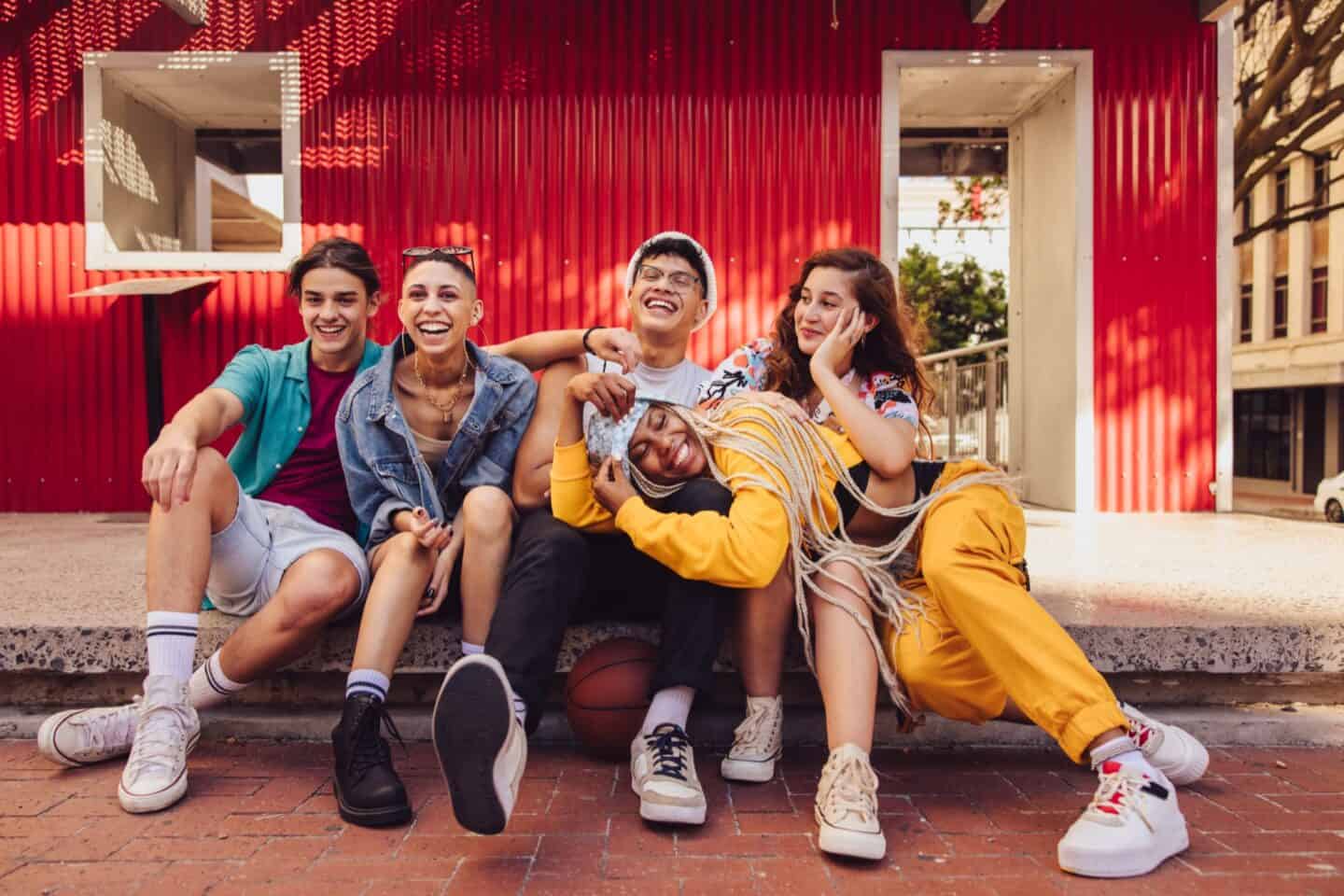 Group of younger Gen Z consumers hanging out