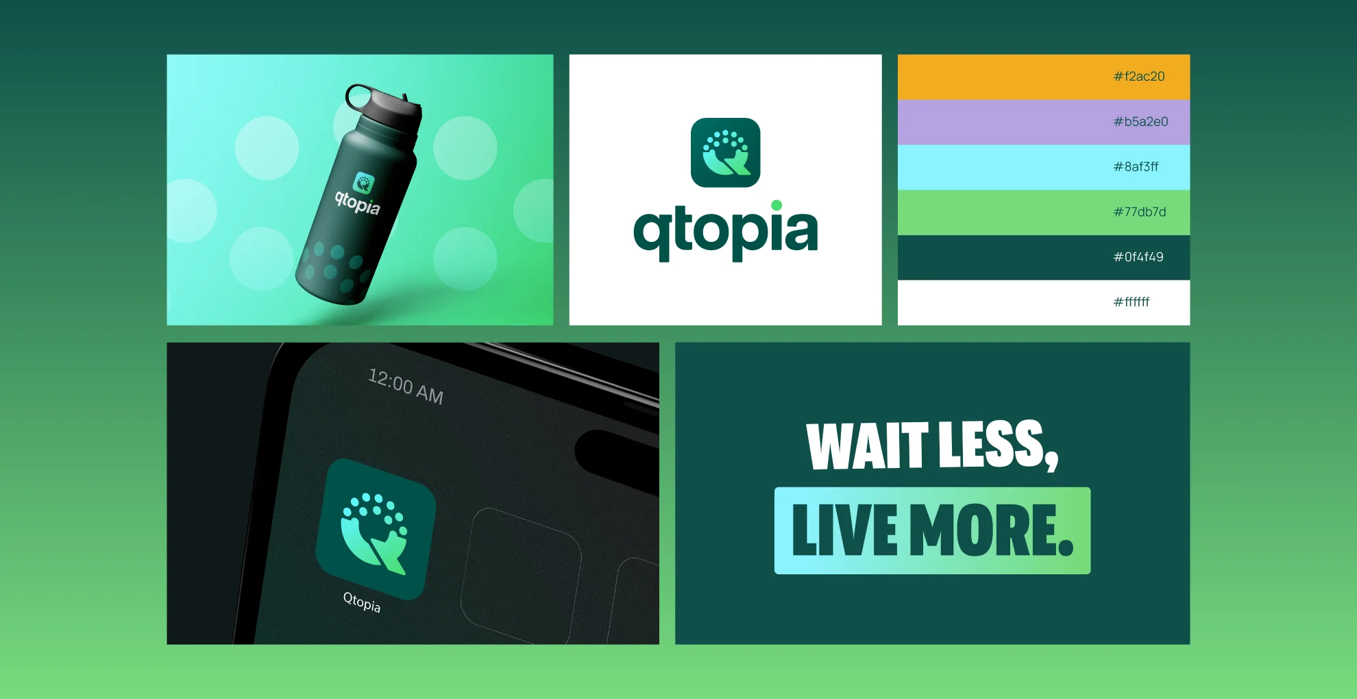 A gallery of images of the Qtopia brand