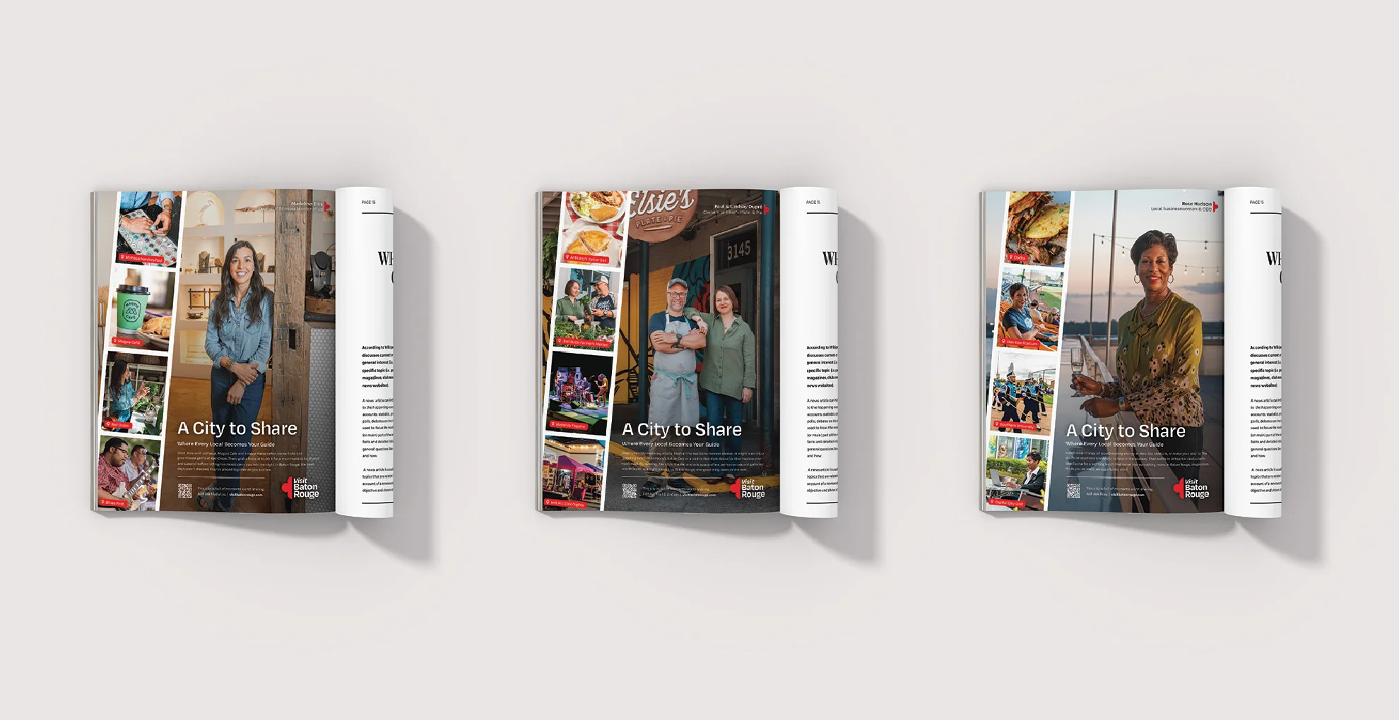 Mockups of Visit Baton Rouge print ads