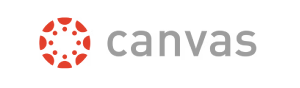 Canvas logo in gray text with red circular symbol.