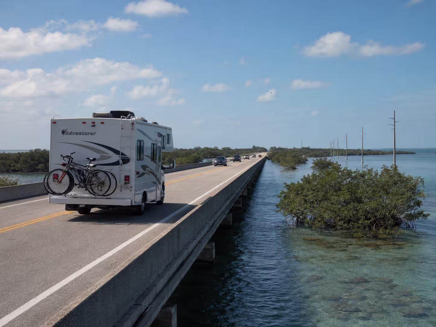Class C motorhome driving US-1 south of Ft. Lauderdale