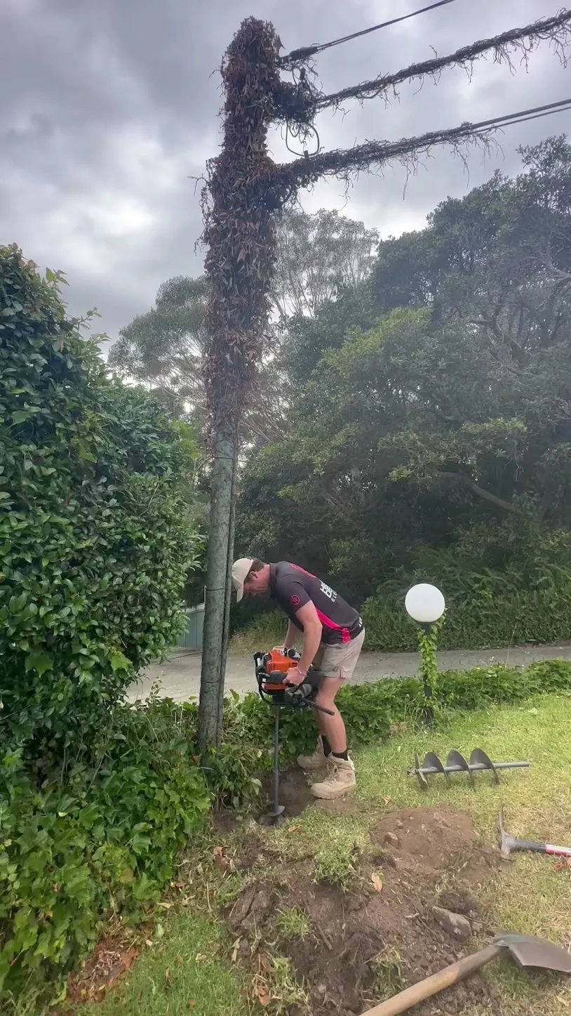 Drilling new hole for the pole